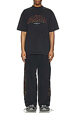 Balenciaga Baggy Sweatpant in Faded Black & Red, view 6, click to view large image.
