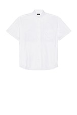 Balenciaga S/s Large Fit Shirt in White & Black, view 1, click to view large image.