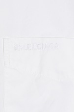 Balenciaga S/s Large Fit Shirt in White & Black, view 3, click to view large image.