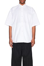 Balenciaga S/s Large Fit Shirt in White & Black, view 4, click to view large image.