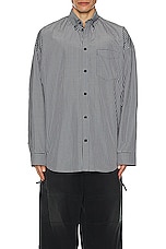 Balenciaga Oversized Shirt in Black & White, view 4, click to view large image.