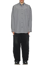 Balenciaga Oversized Shirt in Black & White, view 5, click to view large image.