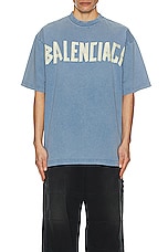 Balenciaga Medium Fit T-shirt in Faded Blue, view 3, click to view large image.