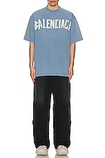 Balenciaga Medium Fit T-shirt in Faded Blue, view 4, click to view large image.