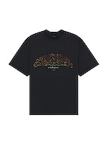 Balenciaga Medium Fit T-shirt in Faded Black & Red, view 1, click to view large image.
