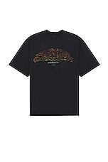 Balenciaga Medium Fit T-shirt in Faded Black & Red, view 2, click to view large image.