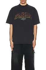 Balenciaga Medium Fit T-shirt in Faded Black & Red, view 3, click to view large image.