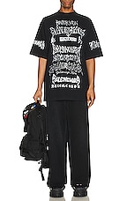 Balenciaga Lunar New Year Large Fit T-Shirt in Faded Black & White, view 4, click to view large image.