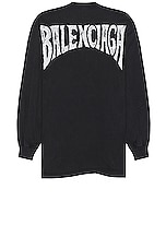 Balenciaga Stretched T-shirt in Faded Black & White, view 1, click to view large image.