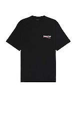 Balenciaga Large Fit T-shirt in Black & White, view 2, click to view large image.