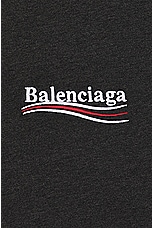 Balenciaga Logo T-shirt in Dark Heather Grey & White, view 3, click to view large image.