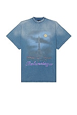 Balenciaga Oversized T-Shirt in Faded Blue, view 1, click to view large image.