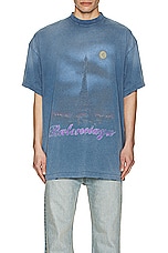 Balenciaga Oversized T-Shirt in Faded Blue, view 3, click to view large image.