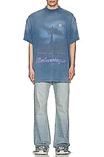 Balenciaga Oversized T-Shirt in Faded Blue, view 4, click to view large image.
