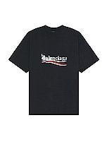 Balenciaga Medium Fit T-Shirt in Faded Black & White, view 1, click to view large image.