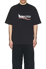 Balenciaga Medium Fit T-Shirt in Faded Black & White, view 3, click to view large image.