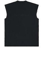 Balenciaga Sleeveless T-Shirt in Faded Black & White, view 2, click to view large image.
