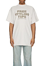 Balenciaga Double Front T-Shirt in Off White & White, view 3, click to view large image.