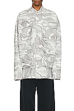 Balenciaga Cargo Shirt in Light Grey, view 4, click to view large image.