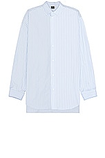 Balenciaga Patched Shirt in Sky Blue & White, view 1, click to view large image.