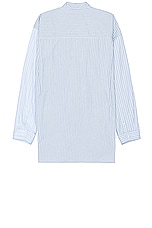 Balenciaga Patched Shirt in Sky Blue & White, view 2, click to view large image.