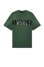 Balenciaga Medium Fit T-Shirt in Dark Green, view 1, click to view large image.