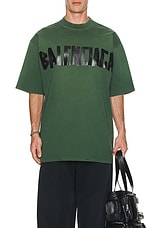 Balenciaga Medium Fit T-Shirt in Dark Green, view 3, click to view large image.