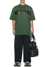 Balenciaga Medium Fit T-Shirt in Dark Green, view 4, click to view large image.