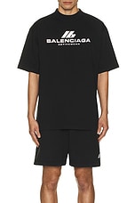 Balenciaga Medium Fit T-Shirt in Faded Black, view 3, click to view large image.