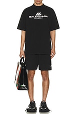 Balenciaga Medium Fit T-Shirt in Faded Black, view 4, click to view large image.