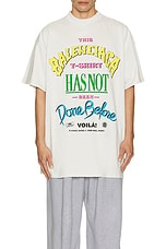 Balenciaga Oversized T-Shirt in Dirty White, view 3, click to view large image.