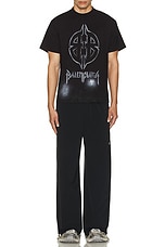 Balenciaga Small Fit T-Shirt in Washed Black & White, view 4, click to view large image.