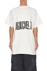 Balenciaga Oversized T-Shirt in Dirty White & Black, view 3, click to view large image.