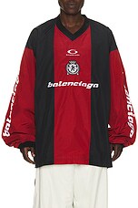Balenciaga Long Sleeve Jersey Top in Lipstick Red | FWRD