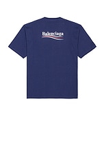 Balenciaga Short Sleeve Large Fit Tee in Pacific Blue & White, view 1, click to view large image.