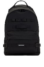 Balenciaga Army Backpack in Black, view 2, click to view large image.