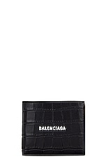 Balenciaga Cash Square Fold Co Wallet in Black & White, view 1, click to view large image.