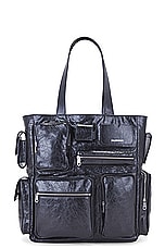 Balenciaga Superbusy Tote Bag in Black, view 1, click to view large image.