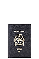 Balenciaga Passport Holder Wallet in Black, view 1, click to view large image.