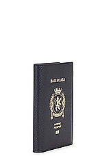 Balenciaga Passport Holder Wallet in Black, view 3, click to view large image.