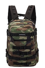 Balenciaga Army Space Backpack S in Dark Camo, view 1, click to view large image.