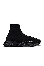 Balenciaga Speed Light Sneaker in Black, view 1, click to view large image.
