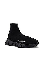 Balenciaga Speed Light Sneaker in Black, view 2, click to view large image.