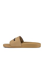 Balenciaga Pool Slide in Beige & Black, view 5, click to view large image.
