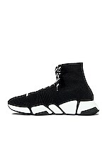 Balenciaga Speed 2.0 Lace Up in Black & White, view 5, click to view large image.