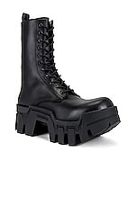 Balenciaga Bulldozer Low Lace Up Boot in Black, view 2, click to view large image.