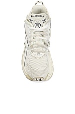 Balenciaga Runner Sneaker in White, view 4, click to view large image.