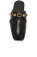 Balenciaga Cosy Cagole Slide in Black & Aged Gold, view 4, click to view large image.