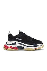 Balenciaga Triple S Sneaker in Black & Red, view 1, click to view large image.