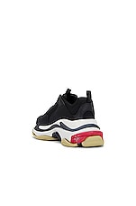 Balenciaga Triple S Sneaker in Black & Red, view 3, click to view large image.